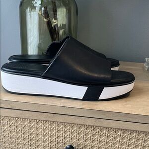 Franco Sarto, black leather sandals